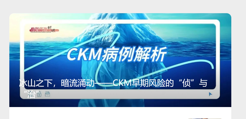 冰山之下，暗流涌动——CKM早期风险的“侦”与“治”